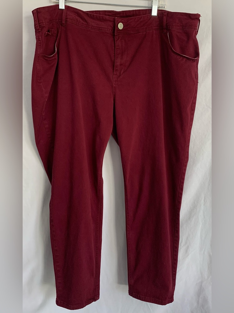 Lane Bryant Burgundy Straight-Leg Chinos